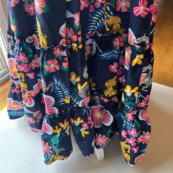 Crown & ivy sz large Floral Smocked ruffle tier Dress animal sundress - Picture 5 of 11